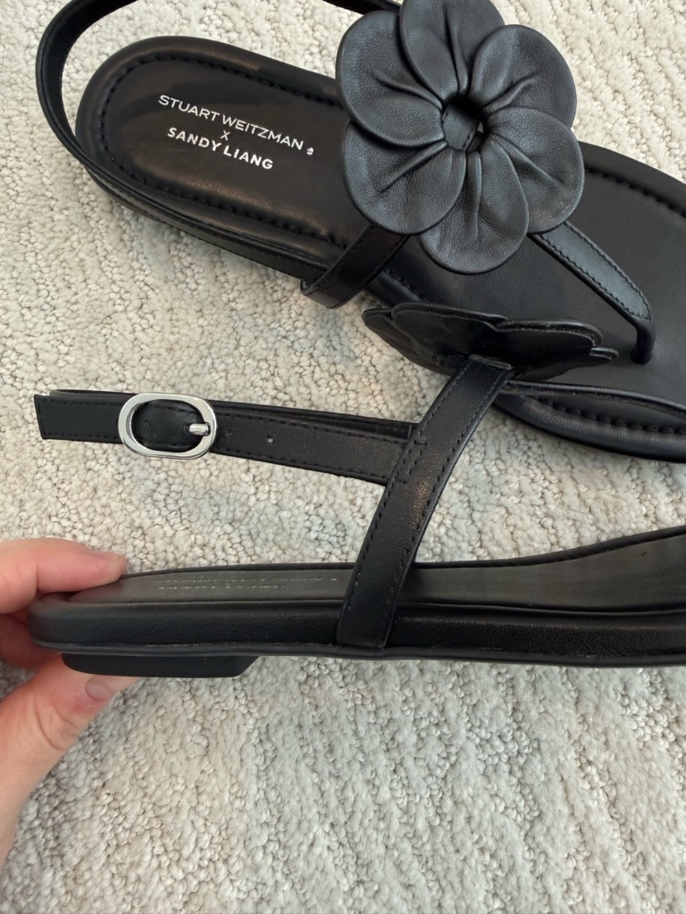NIB Stuart Weitzman x Sandy Liang T-Strap Slingback Sandal size 6 $325 - Picture 7 of 11